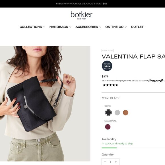 $278 Botkier VALENTINA FLAP SATCHEL in Core Handbag Purse Gunmetal Hardware Bag - Picture 2 of 16